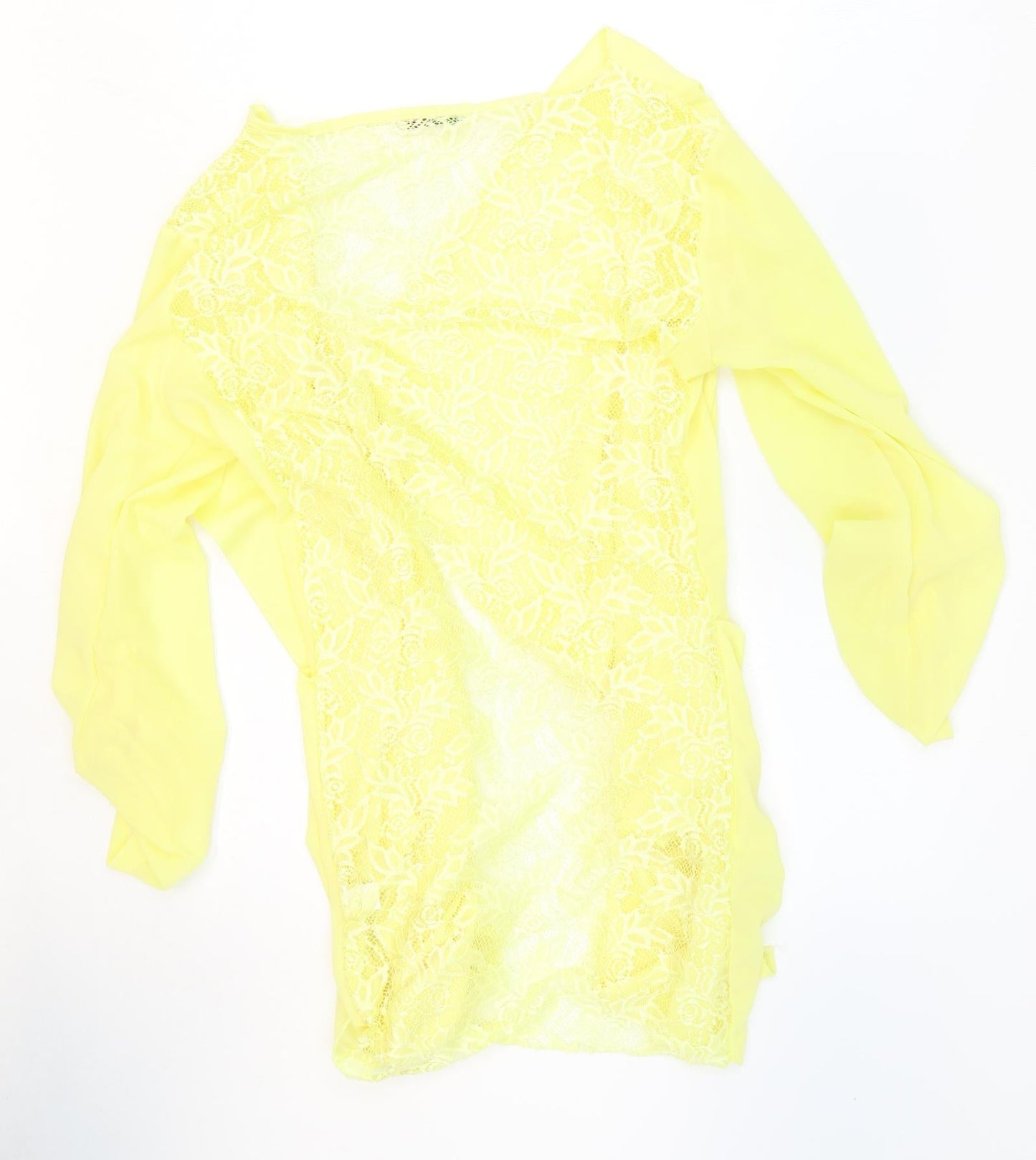 Womens UK Size 4 Preworn Yellow Cardigan Jumper