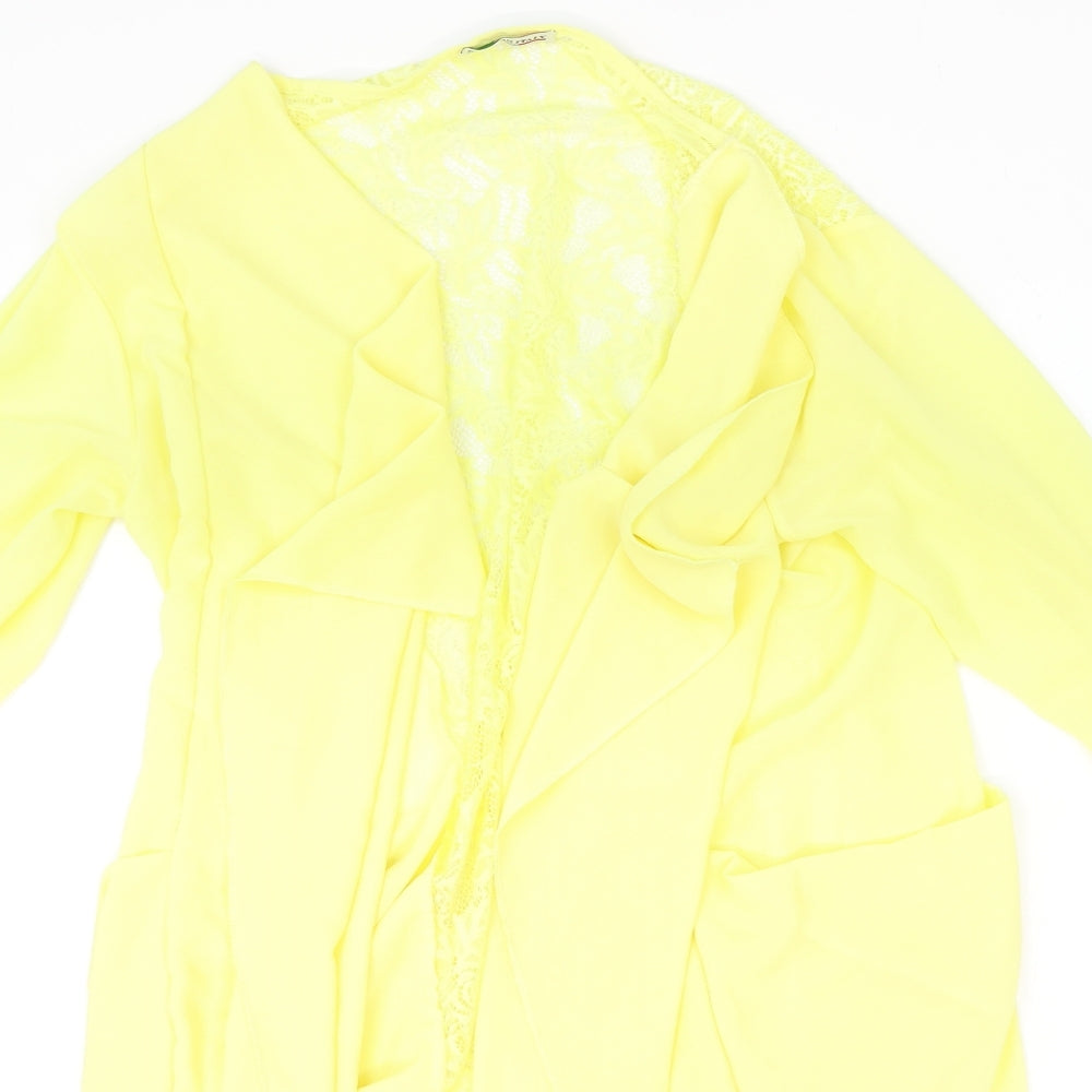 Womens UK Size 4 Preworn Yellow Cardigan Jumper