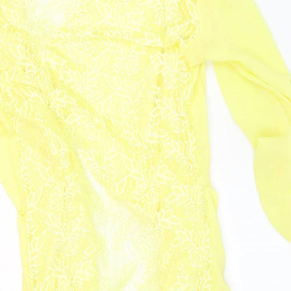 Womens UK Size 4 Preworn Yellow Cardigan Jumper