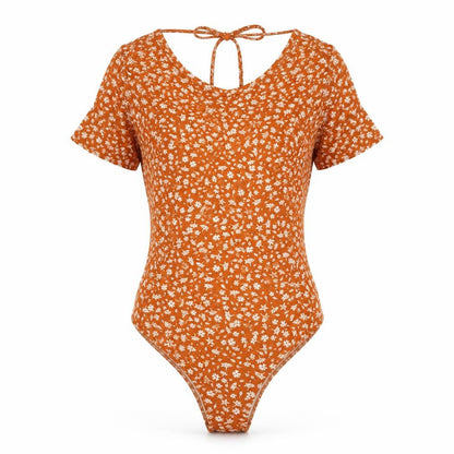 Womens UK Size 8 SheIn One-Piece Orange Bodysuit