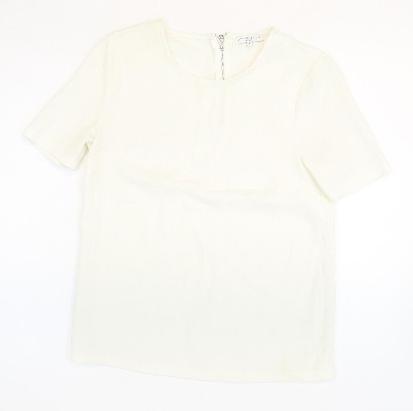 Womens UK Size 8 New Look White Basic T-Shirt