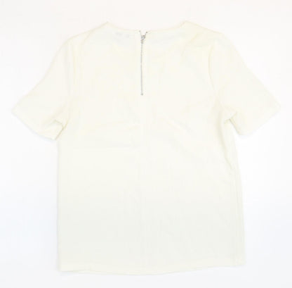 Womens UK Size 8 New Look White Basic T-Shirt