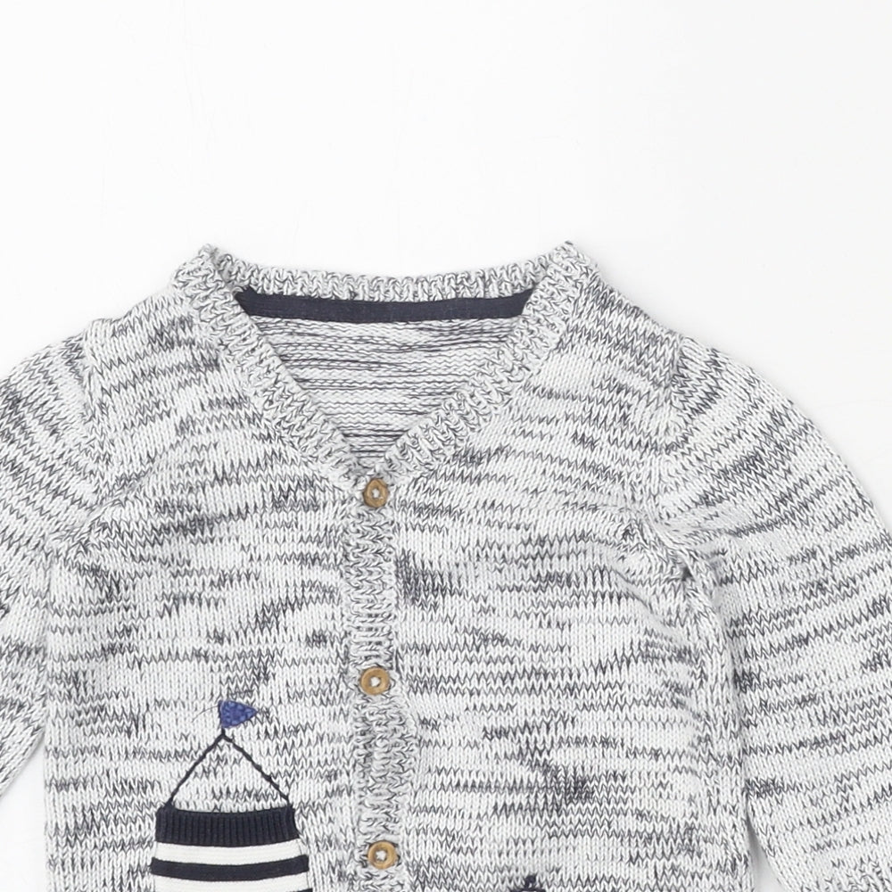Marks and Spencer White 100% Cotton Cardigan Jumper Size 3-6 Months Button
