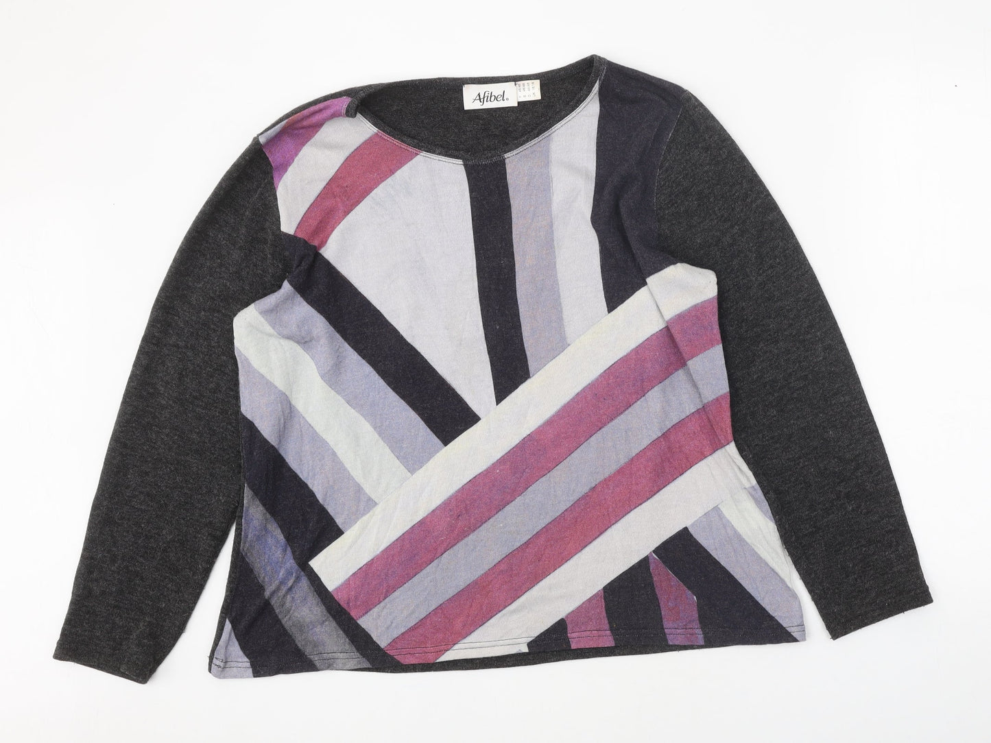 Womens UK Size 16 Afibel Multicoloured Pullover Jumper
