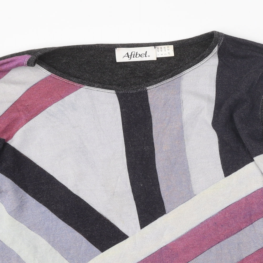 Womens UK Size 16 Afibel Multicoloured Pullover Jumper