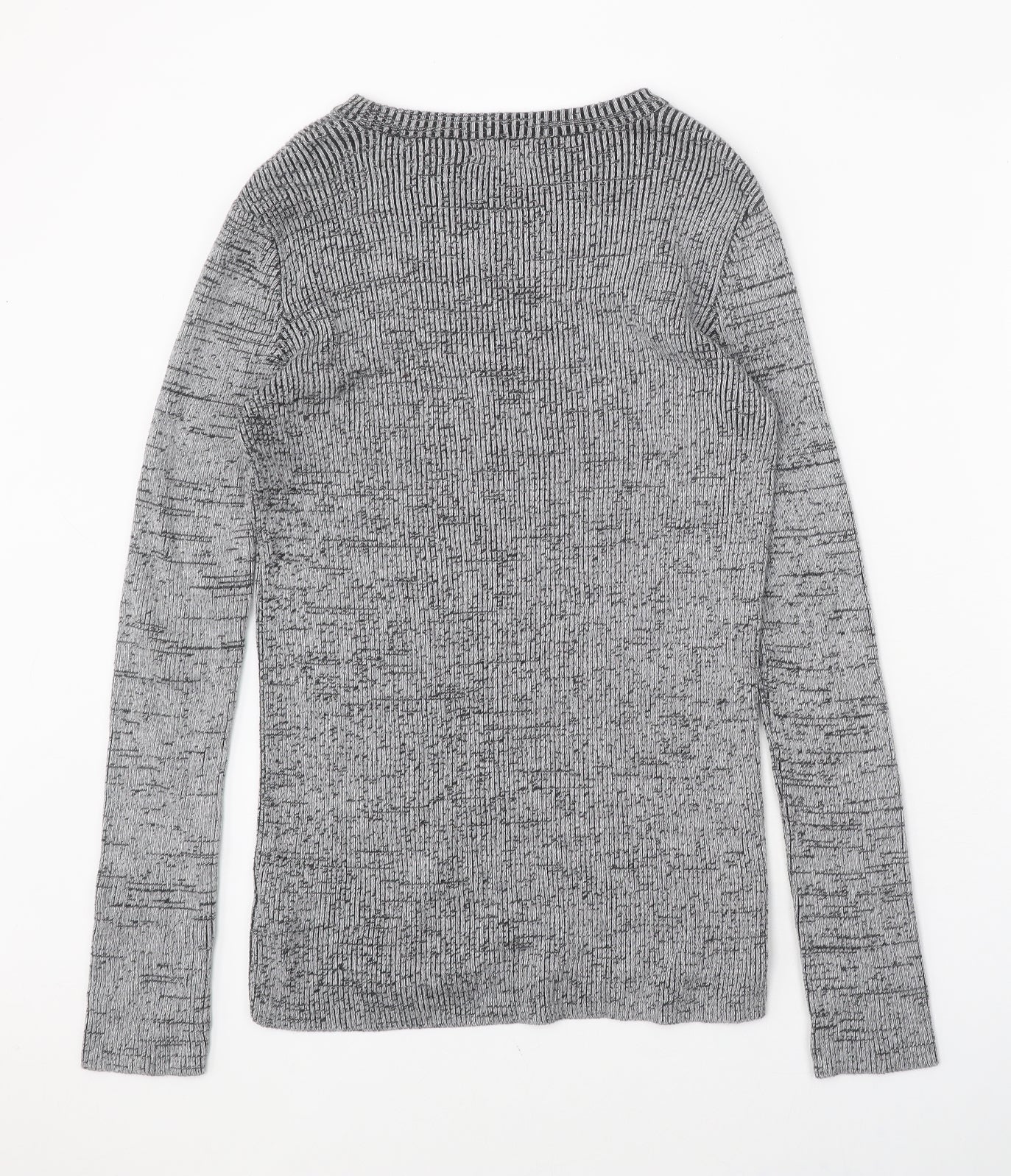 New Look Mens Grey Round Neck Cotton Pullover Jumper Size S