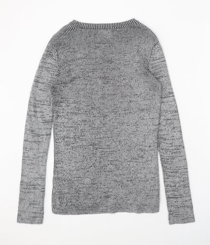 New Look Mens Grey Round Neck Cotton Pullover Jumper Size S