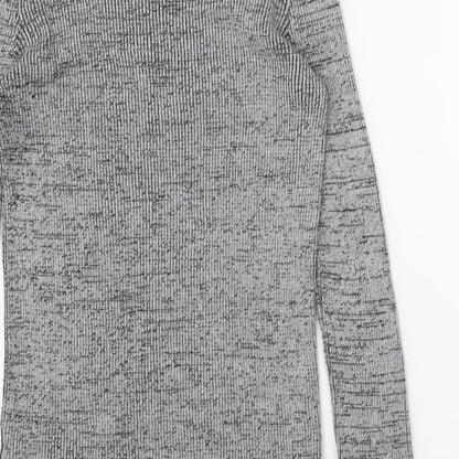 New Look Mens Grey Round Neck Cotton Pullover Jumper Size S