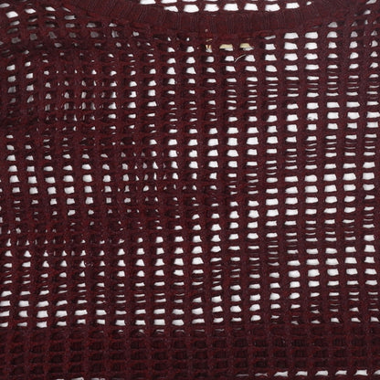 Crafted Womens Red Round Neck Acrylic Pullover Jumper Size 8