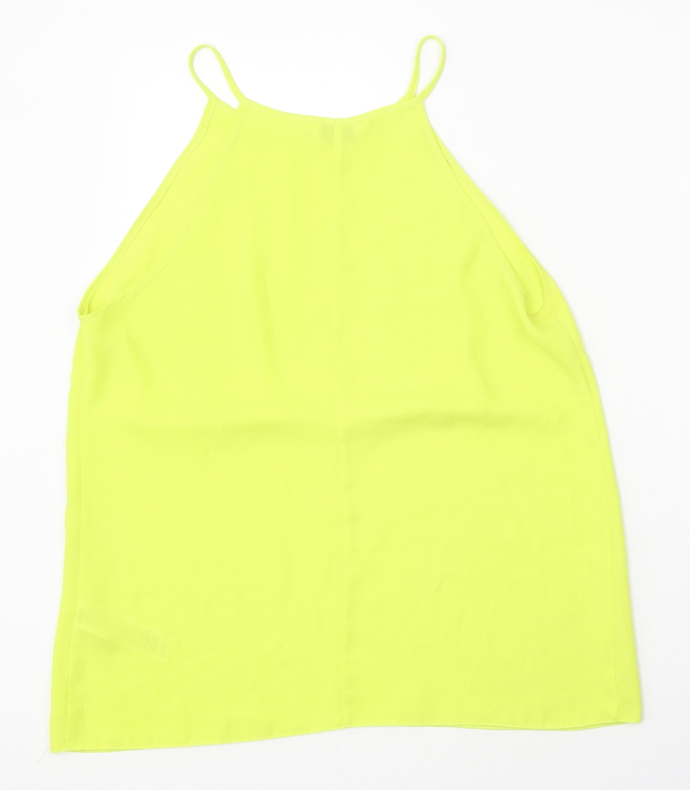 Miss Selfridge Womens Yellow Polyester Basic Tank Size 14 Round Neck