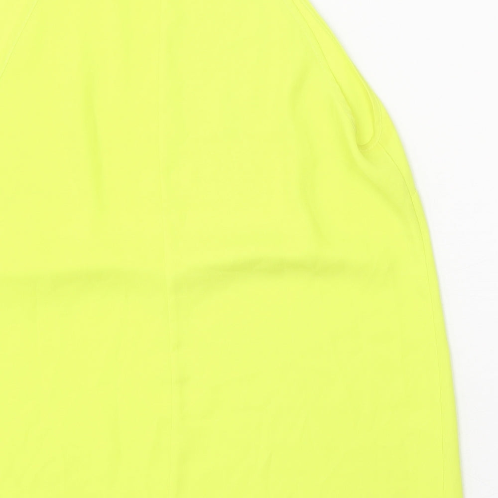 Miss Selfridge Womens Yellow Polyester Basic Tank Size 14 Round Neck