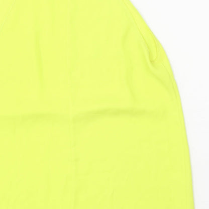 Miss Selfridge Womens Yellow Polyester Basic Tank Size 14 Round Neck