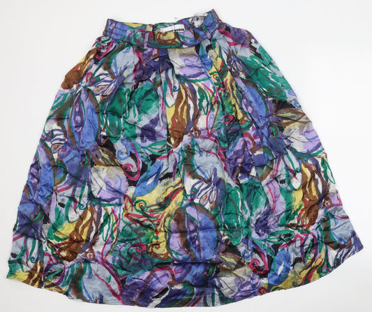 Gerry Weber Womens Multicoloured Geometric Viscose A-Line Skirt Size 10 Zip