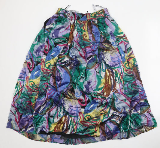 Gerry Weber Womens Multicoloured Geometric Viscose A-Line Skirt Size 10 Zip