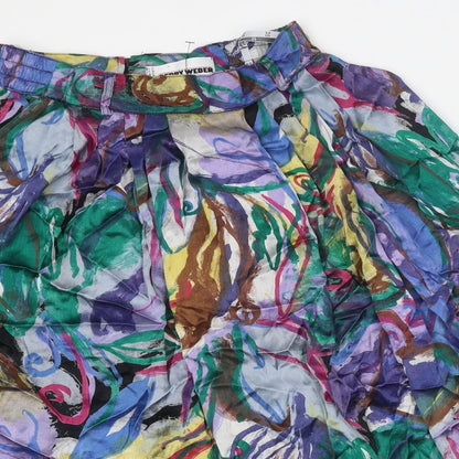 Gerry Weber Womens Multicoloured Geometric Viscose A-Line Skirt Size 10 Zip
