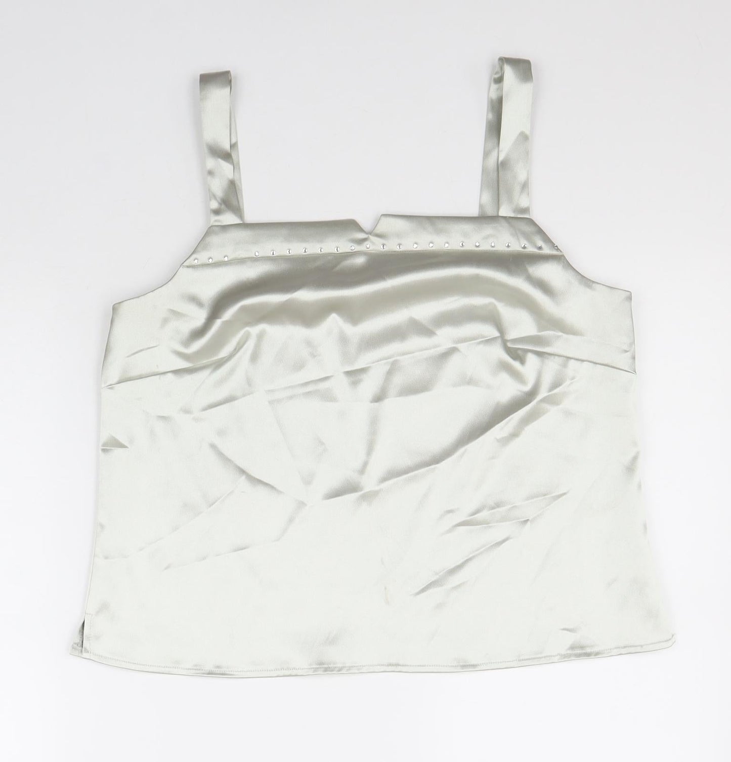 Womens UK Size 14 Roman Originals Silver Basic Tank
