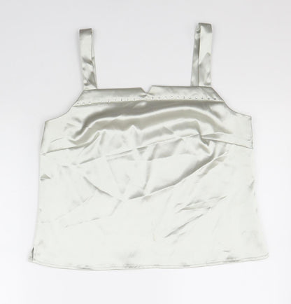 Womens UK Size 14 Roman Originals Silver Basic Tank