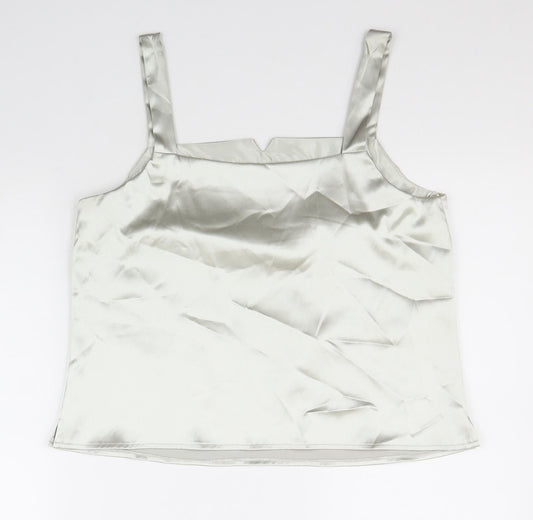 Womens UK Size 14 Roman Originals Silver Basic Tank
