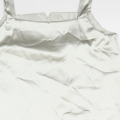 Womens UK Size 14 Roman Originals Silver Basic Tank