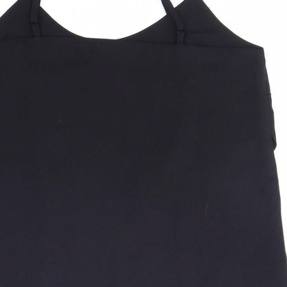 Miss Selfridge Womens Black Polyester Basic Tank Size 8 Round Neck