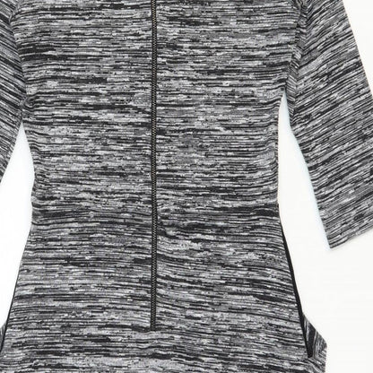 French Connection Womens Grey Polyester Pencil Dress Size 10 Boat Neck Zip