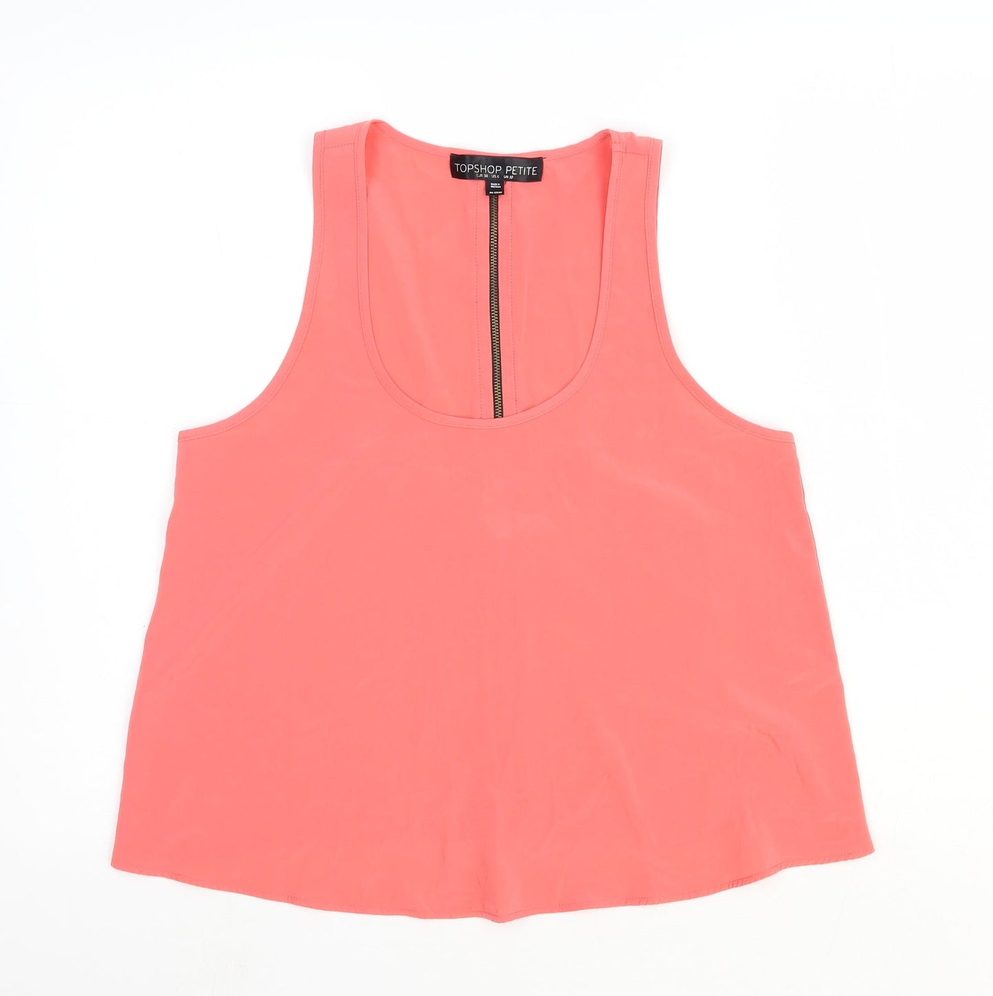 Topshop Womens Pink Polyester Basic Tank Size 10 Scoop Neck