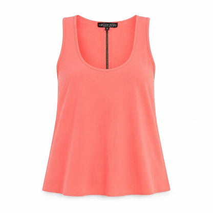 Topshop Womens Pink Polyester Basic Tank Size 10 Scoop Neck