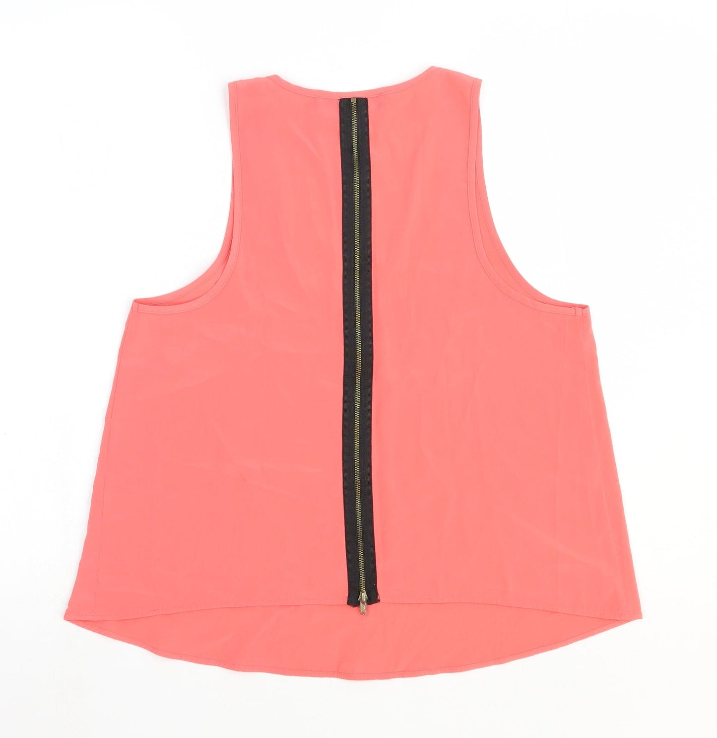 Topshop Womens Pink Polyester Basic Tank Size 10 Scoop Neck