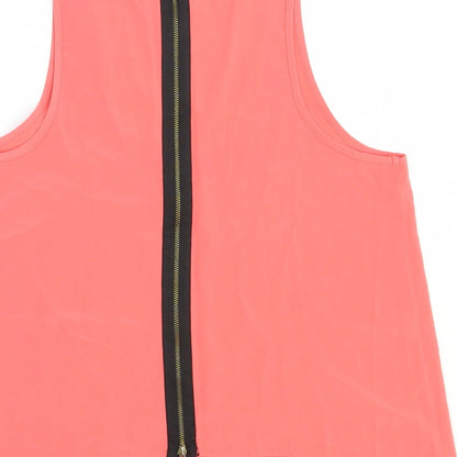 Topshop Womens Pink Polyester Basic Tank Size 10 Scoop Neck
