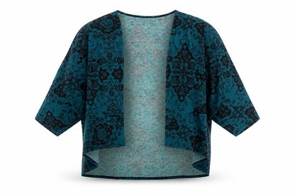 Womens UK Size M Sparkle & Fade Green Shrug Jumper