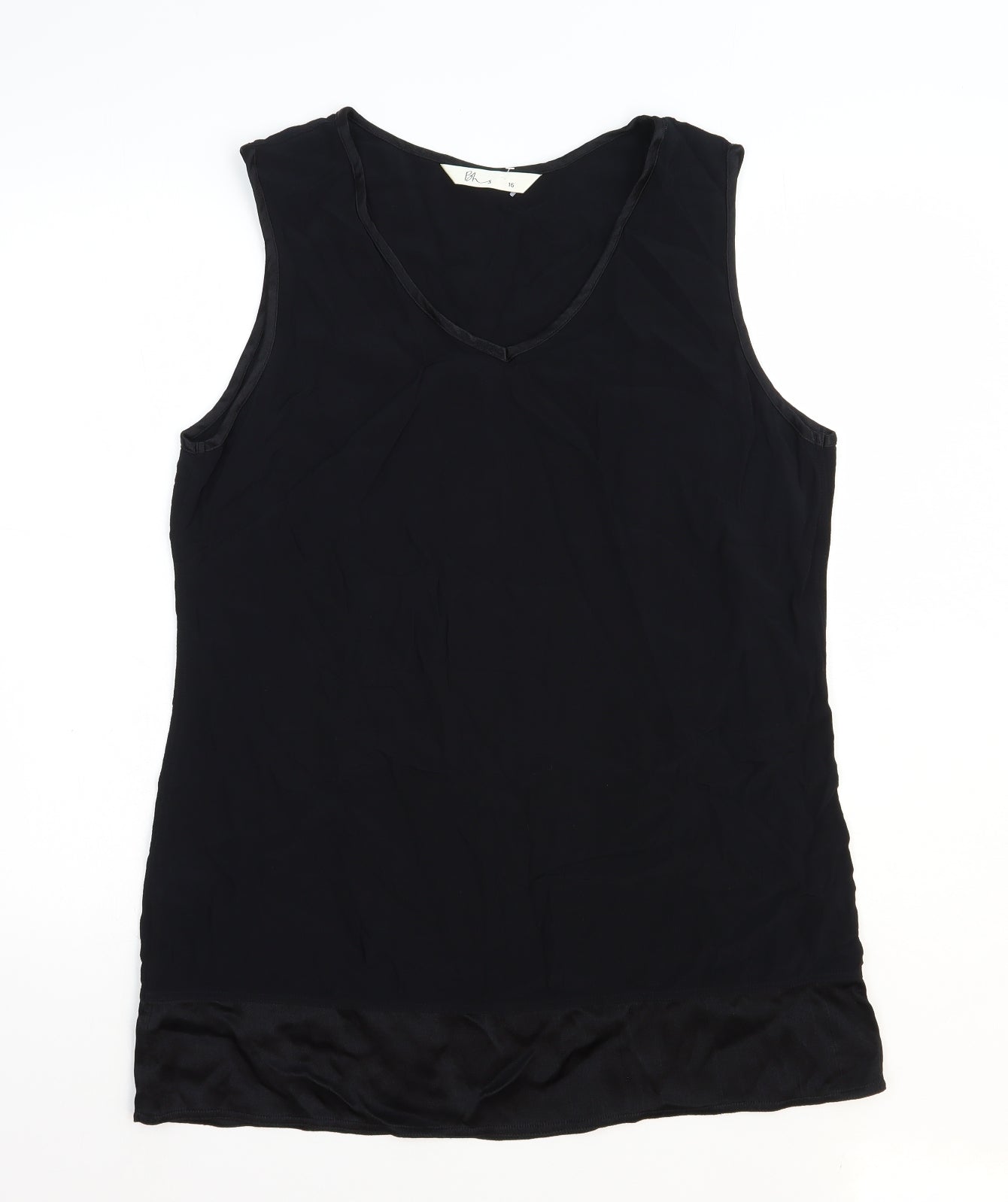 Womens UK Size 16 BHS Black Basic Tank