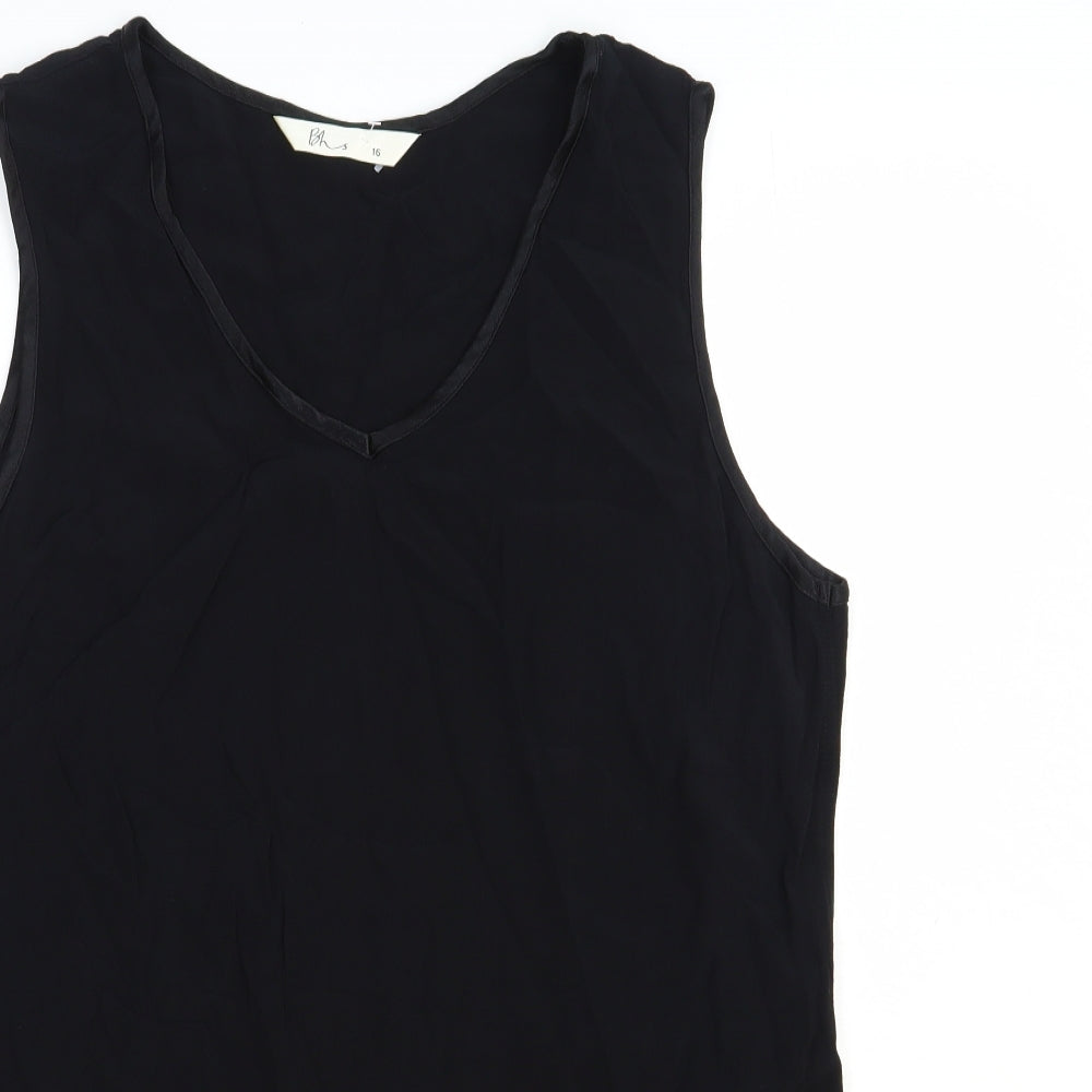 Womens UK Size 16 BHS Black Basic Tank
