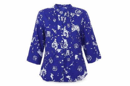 Womens UK Size M Together Blue Basic Button-Up
