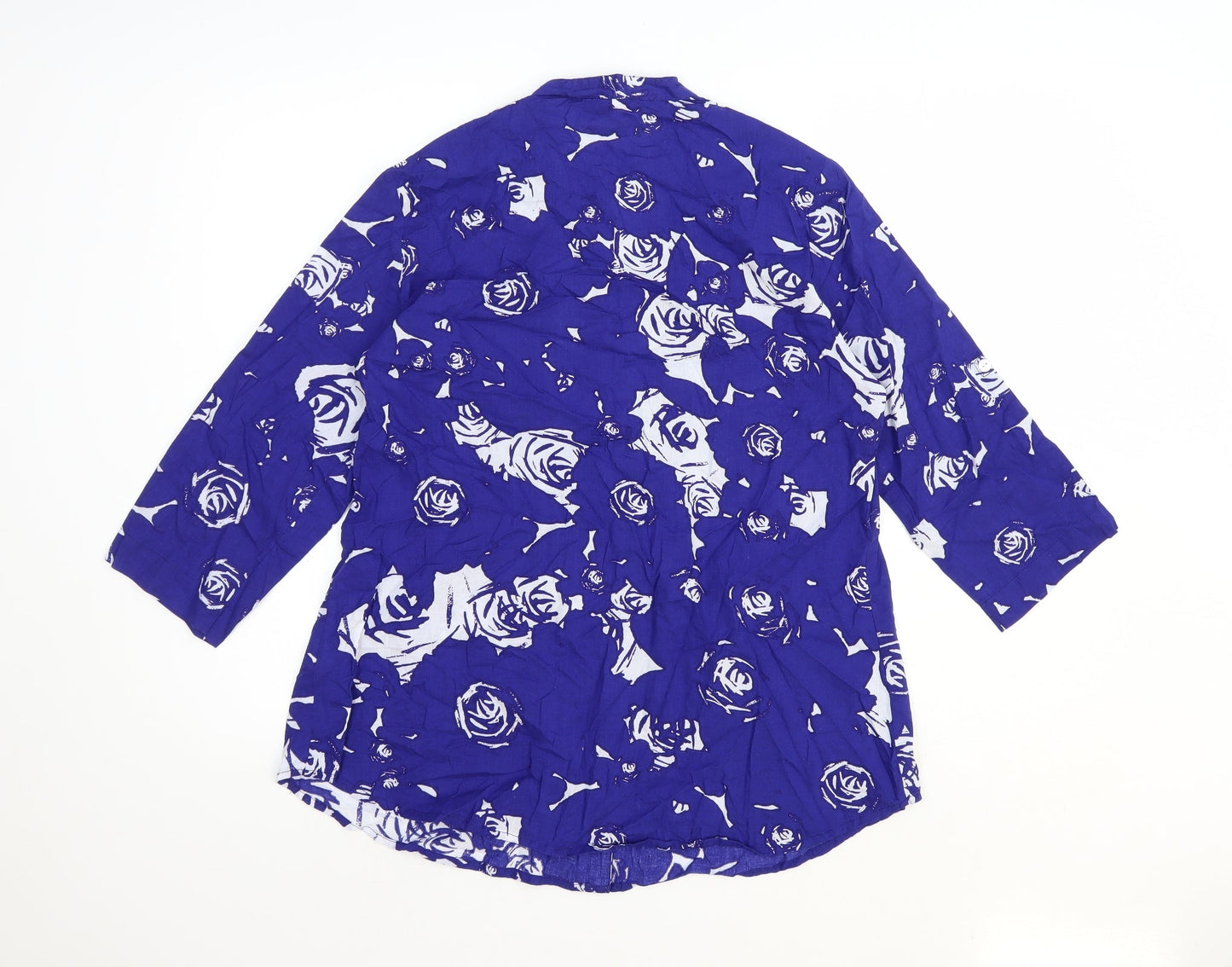 Womens UK Size M Together Blue Basic Button-Up