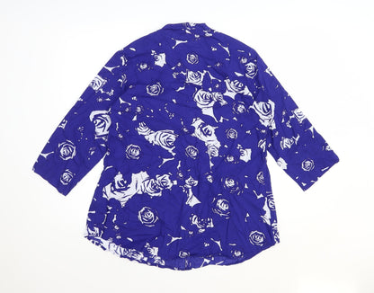 Womens UK Size M Together Blue Basic Button-Up