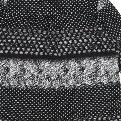 Topshop Womens Black Geometric Polyester Basic Button-Up Size 8 V-Neck