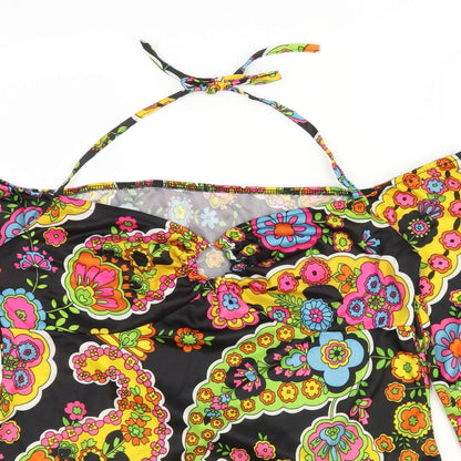 Smiffys Womens Multicoloured Geometric Polyester Basic Blouse Size M Off the Shoulder