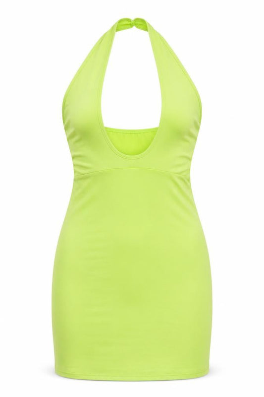 Boohoo Womens Yellow Polyester Bodycon Size 10 Halter Pullover