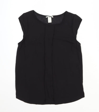 Womens UK Size XS H&M Black Basic Blouse