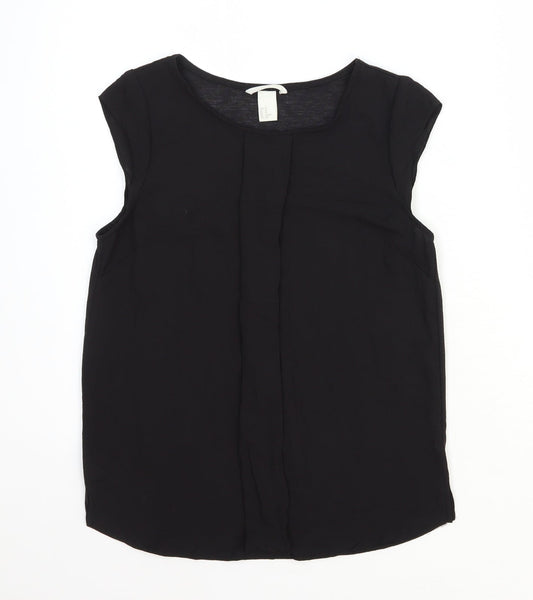 Womens UK Size XS H&M Black Basic Blouse
