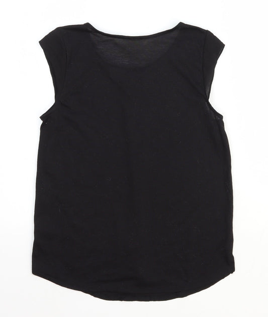 Womens UK Size XS H&M Black Basic Blouse