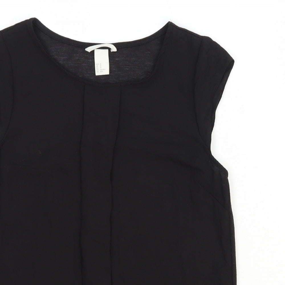 Womens UK Size XS H&M Black Basic Blouse