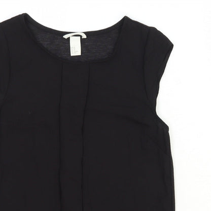 Womens UK Size XS H&M Black Basic Blouse