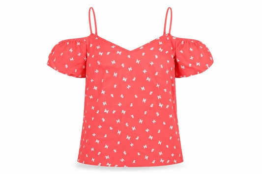 Womens UK Size 12 Papaya Pink Basic Blouse
