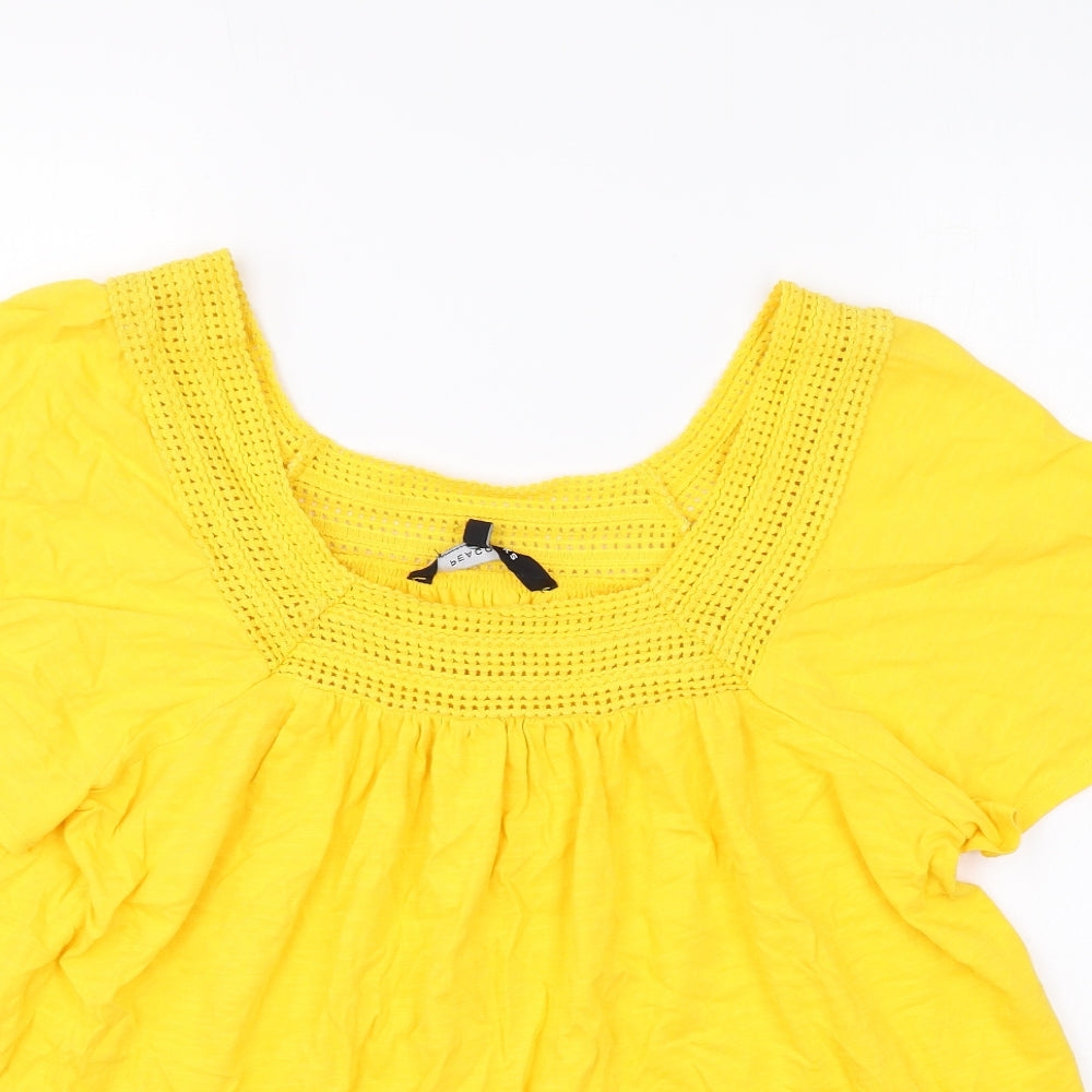 Womens UK Size 16 Peacocks Yellow Basic T-Shirt