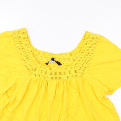 Womens UK Size 16 Peacocks Yellow Basic T-Shirt