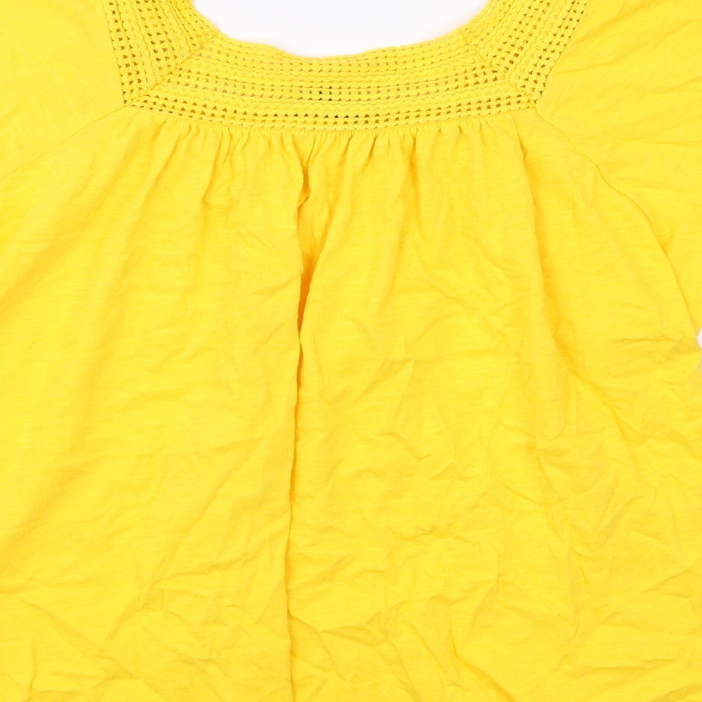 Womens UK Size 16 Peacocks Yellow Basic T-Shirt