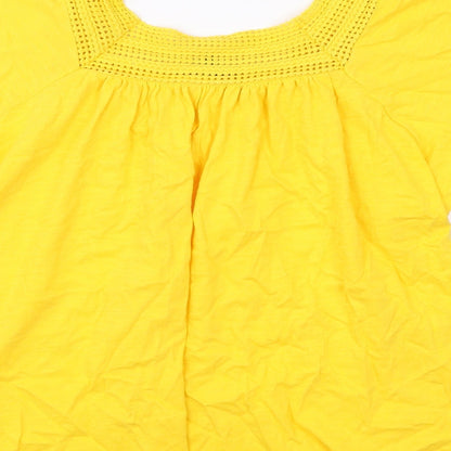 Womens UK Size 16 Peacocks Yellow Basic T-Shirt