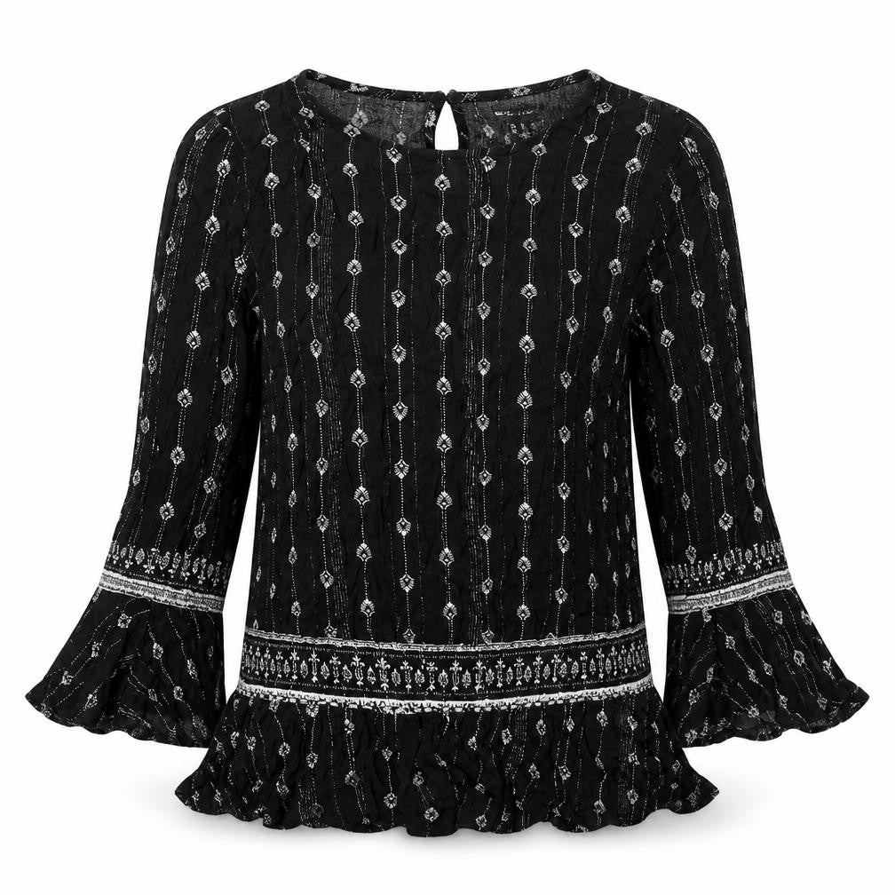 Womens UK Size 8 New Look Black Basic Blouse
