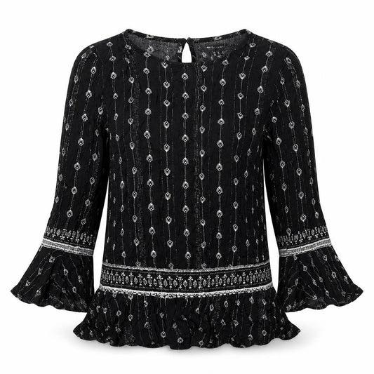 Womens UK Size 8 New Look Black Basic Blouse